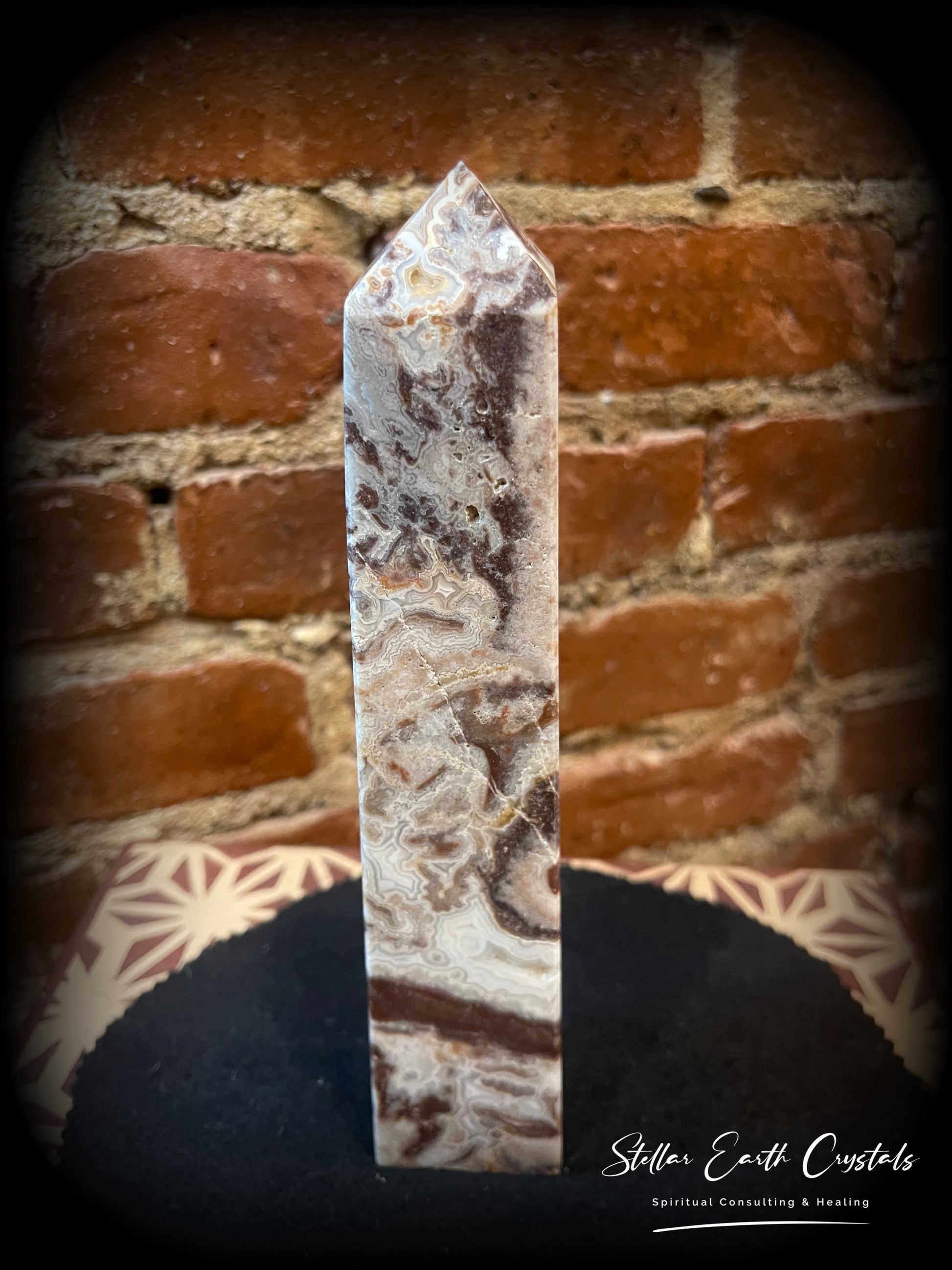 Mexican Crazy Lace Agate Tower #2 - Stellar Earth Crystals