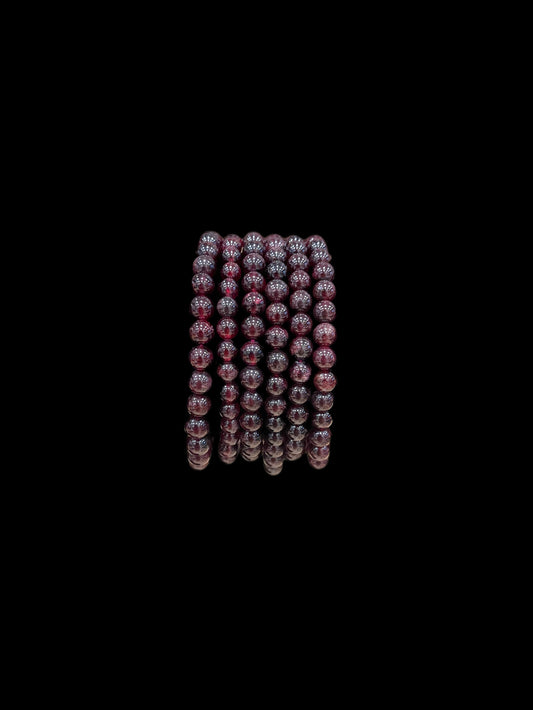 6mm Natural Garnet Stretch Bracelet - Available at West Palm Only