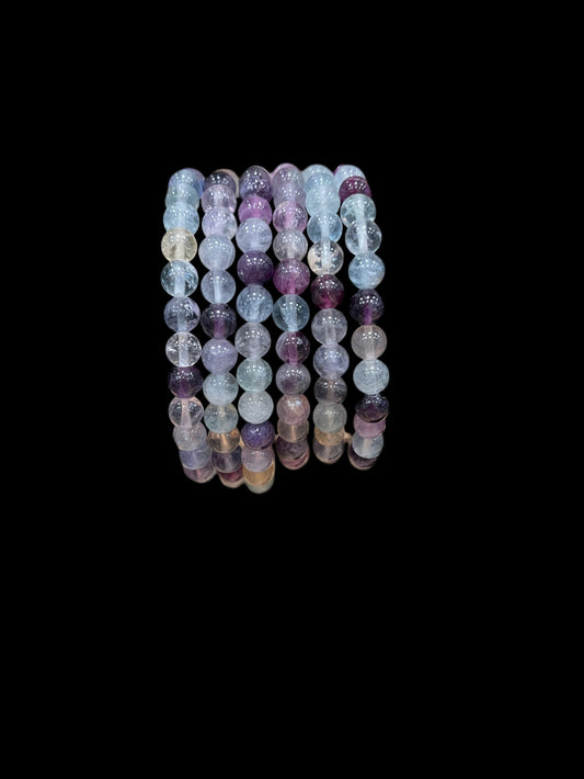 6mm Rainbow Fluorite Stretched Bracelet - Available at West Palm Only